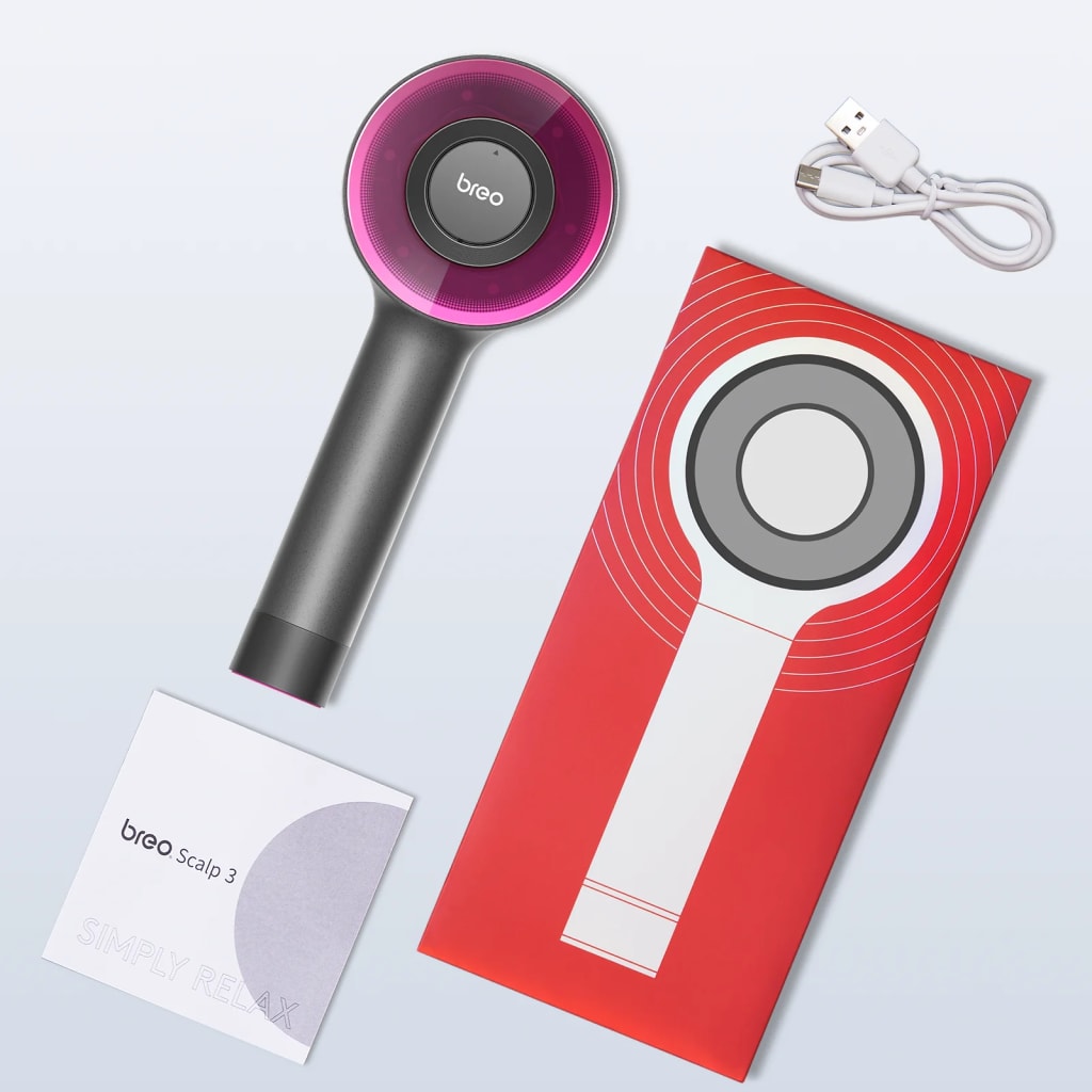 Breo Scalp3 Scalp Massaging Brush Hair Massager Comb with IPX7 Waterproof